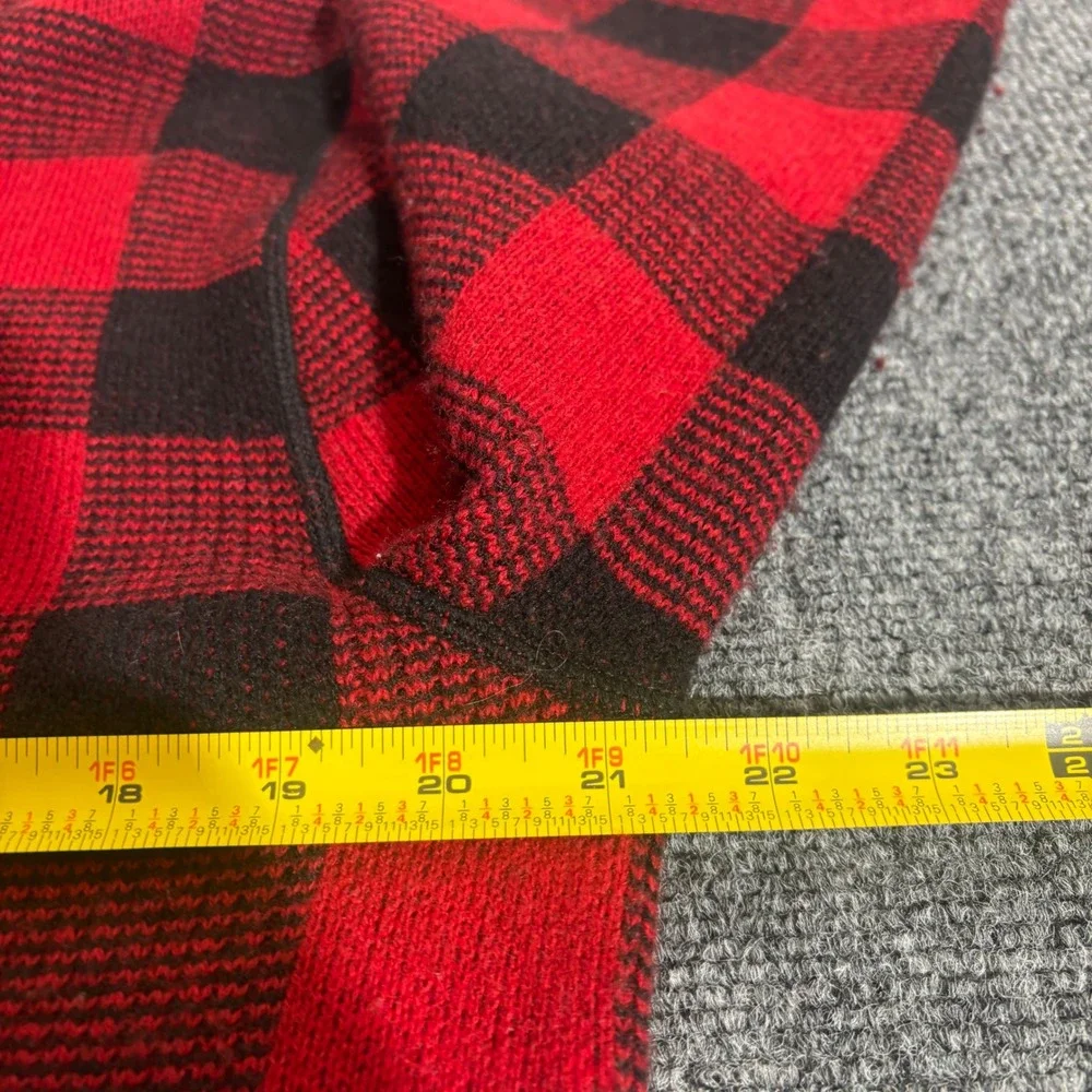 Polo Ralph Lauren Mens Red Buffalo Plaid 100% Wool Shawl Cardigan Sweater Medium